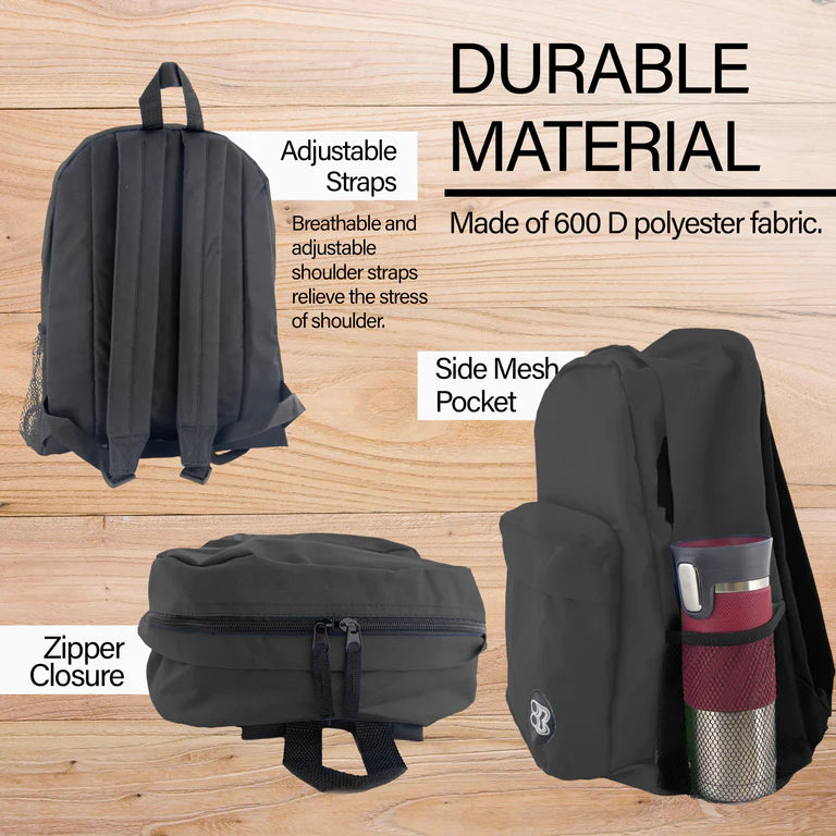 BAZIC 17" Black Classic Backpack