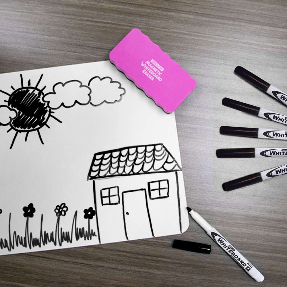 BAZIC Black Fine Tip Dry-Erase Markers