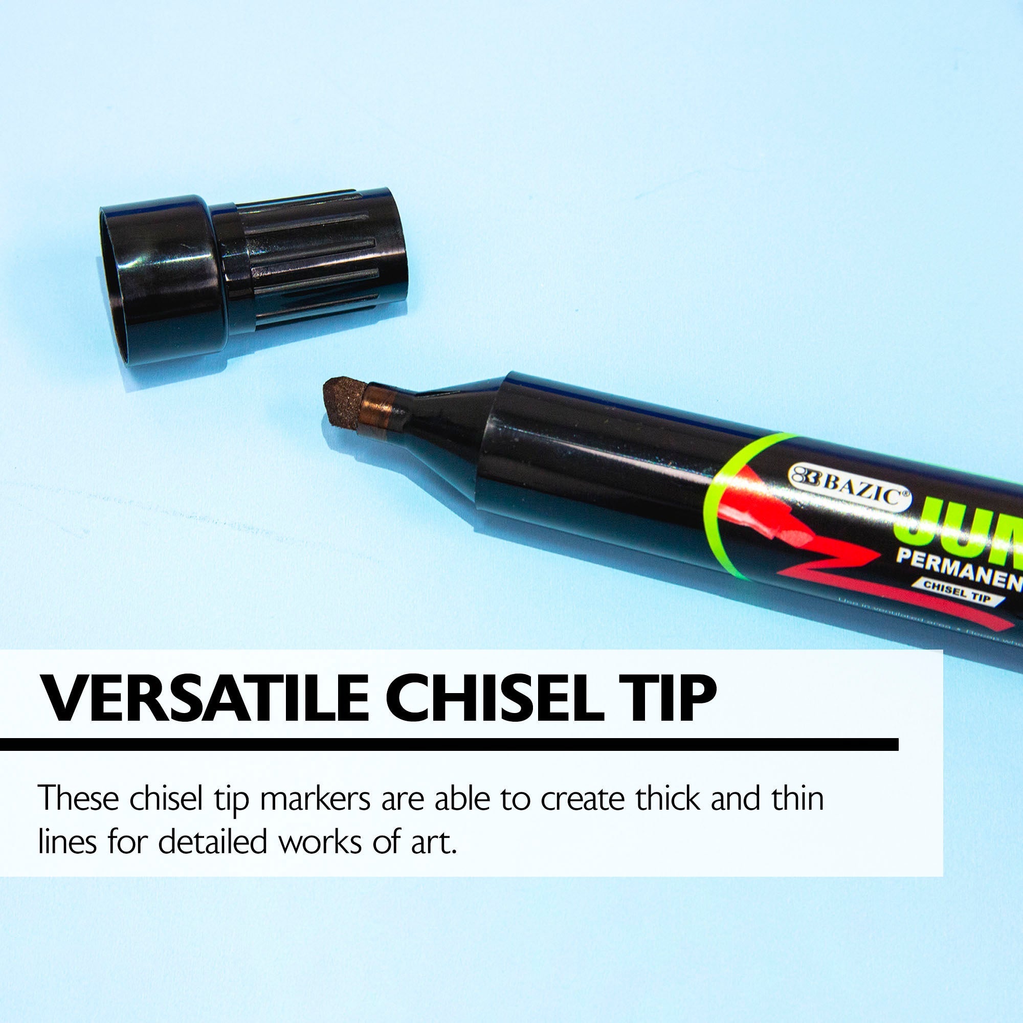 BAZIC 8 mm Jumbo Chisel Tip Permanent