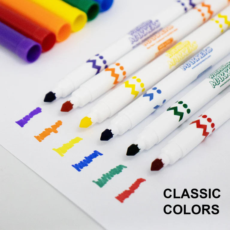 BAZIC 10 Colors Super Tip Washable Markers