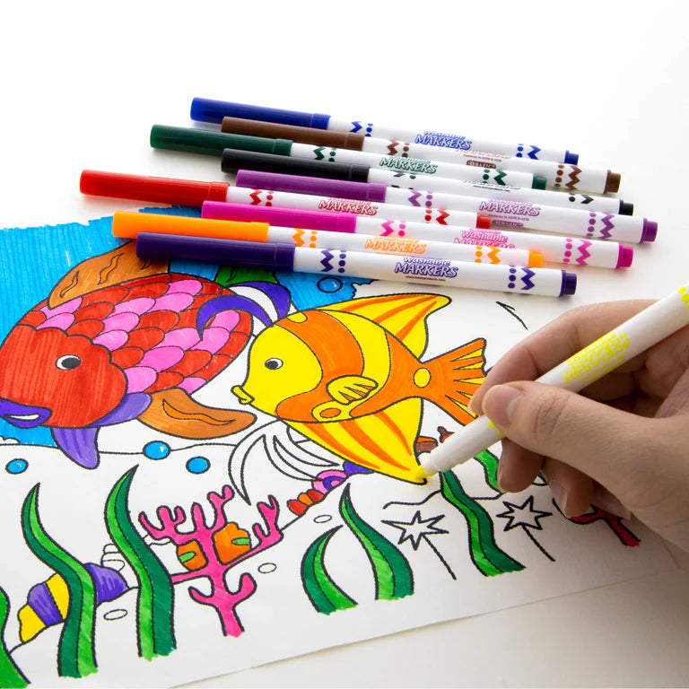 BAZIC 10 Colors Super Tip Washable Markers