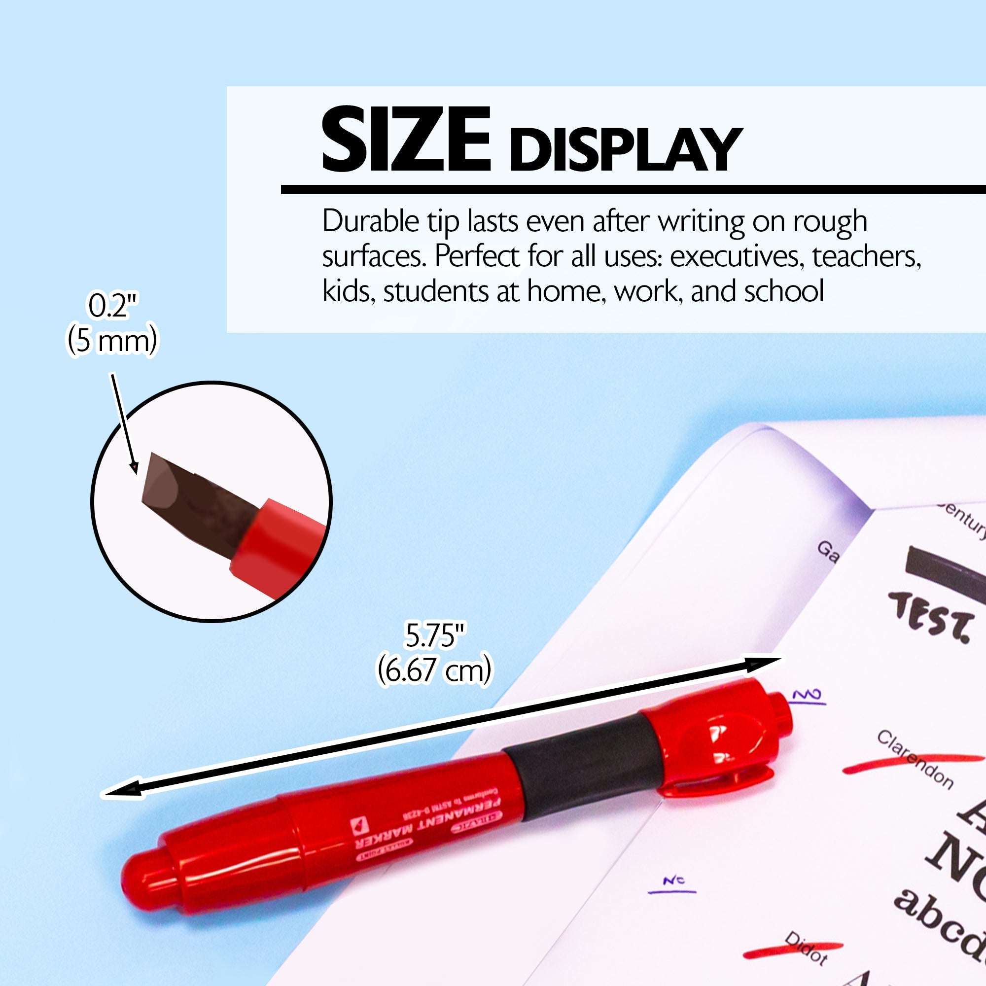 BAZIC Assorted Colors Chisel Tip Jumbo