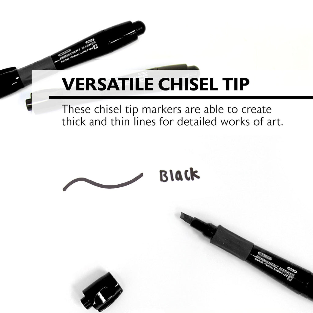 BAZIC Black Chisel Tip Jumbo Permanent