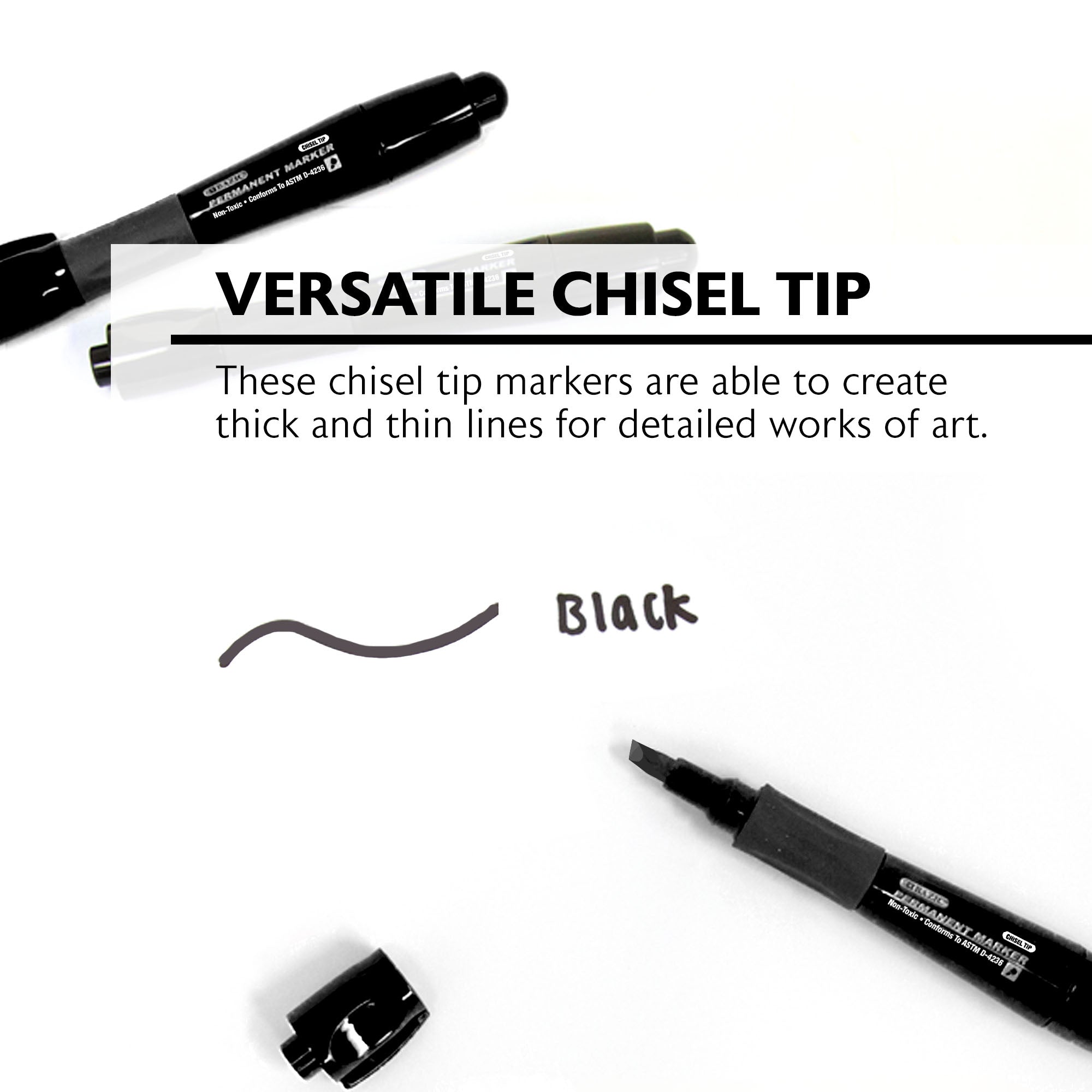 BAZIC Black Chisel Tip Jumbo Permanent