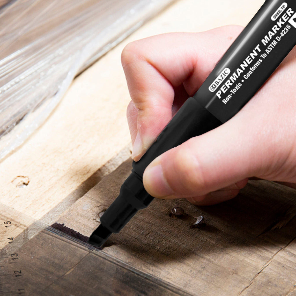 BAZIC Black Chisel Tip Jumbo Permanent
