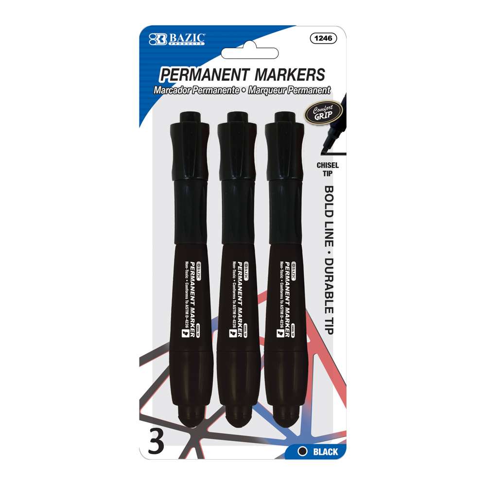 BAZIC Black Chisel Tip Jumbo Permanent
