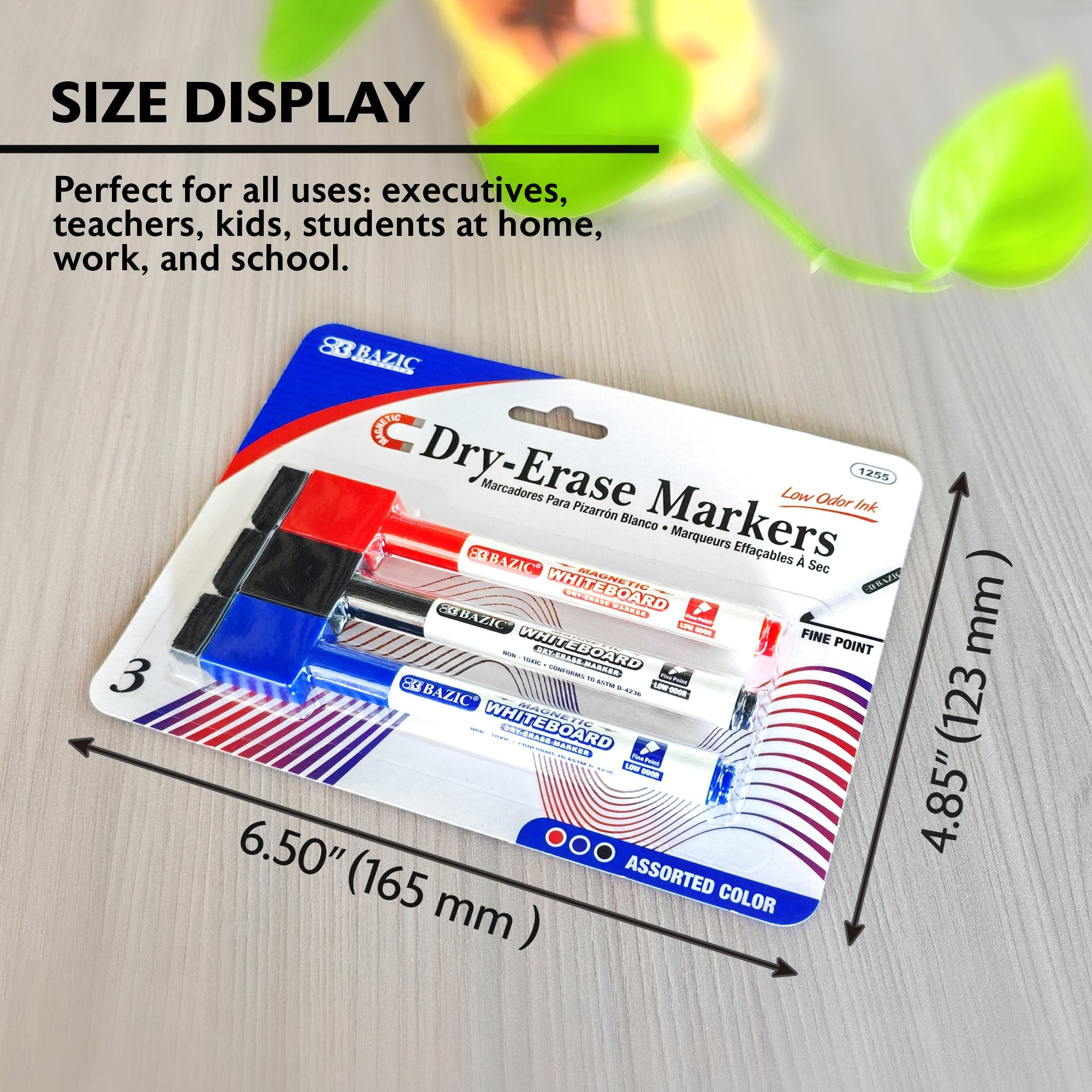 BAZIC Assorted Colors Magnetic Dry-Erase