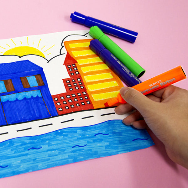 BAZIC 6 Colors Washable Scented Markers