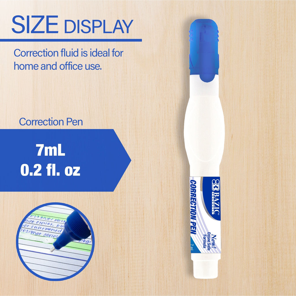 BAZIC 0.2 FL OZ (7 mL) Metal Tip Correction Pen