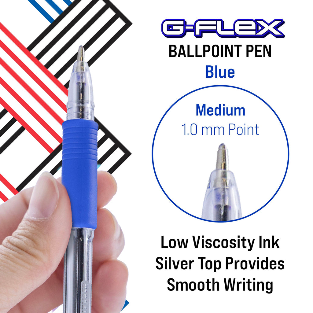 BAZIC G-Flex Blue Oil-Gel Ink Pen 4pk