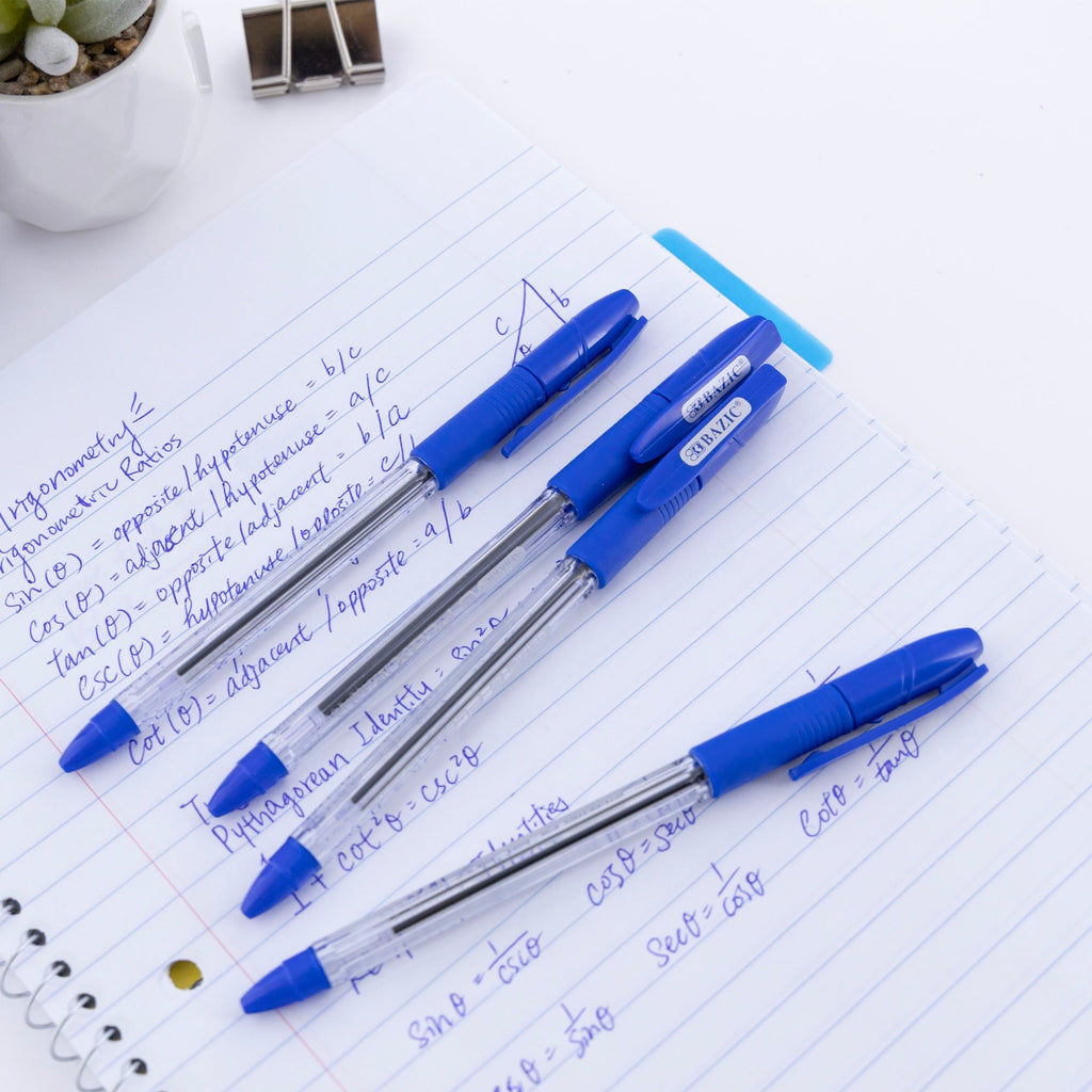BAZIC G-Flex Blue Oil-Gel Ink Pen 4pk