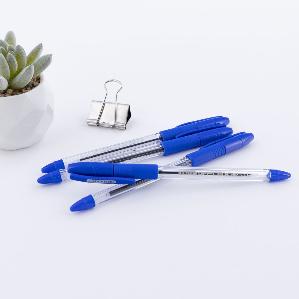 BAZIC G-Flex Blue Oil-Gel Ink Pen 4pk