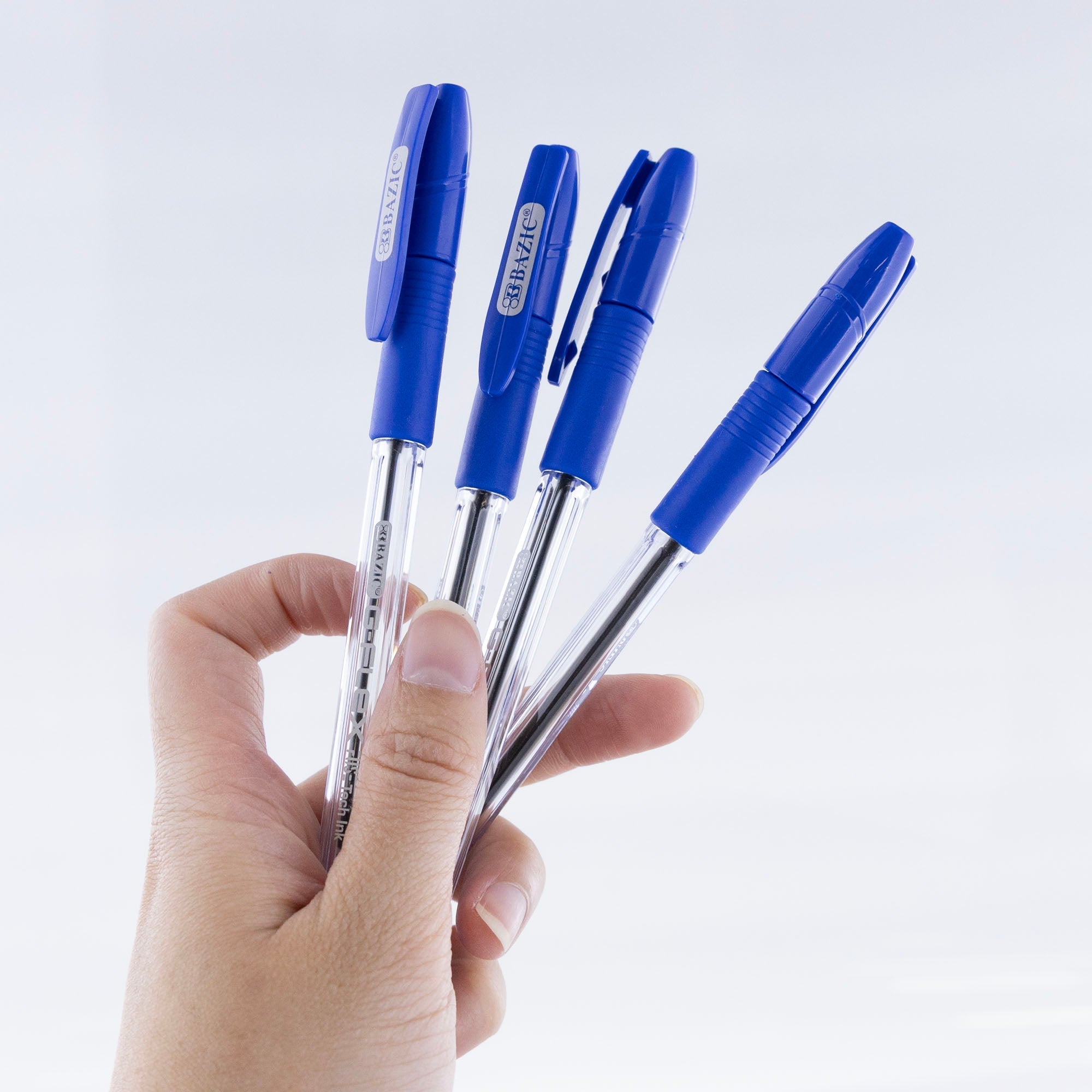 BAZIC G-Flex Blue Oil-Gel Ink Pen 4pk