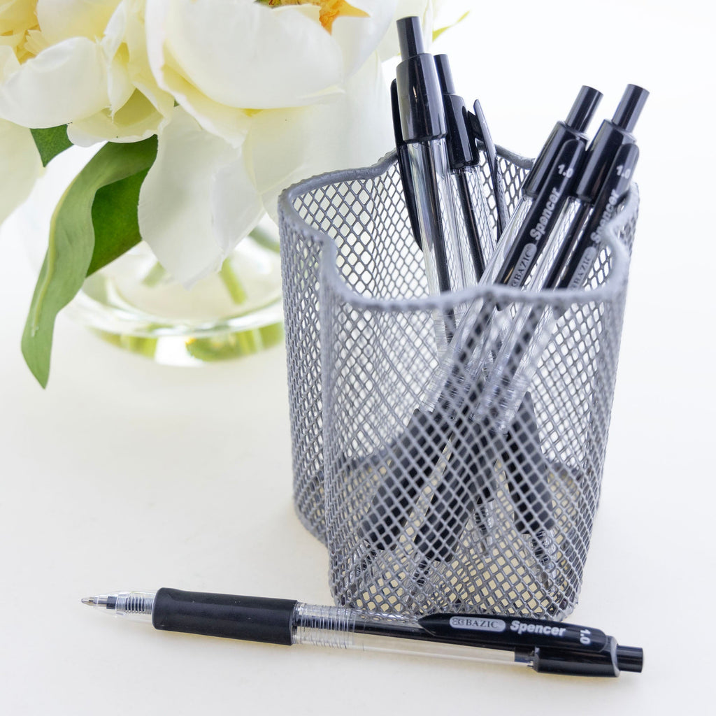 BAZIC Spencer Black Retractable Pen w/ Cushion