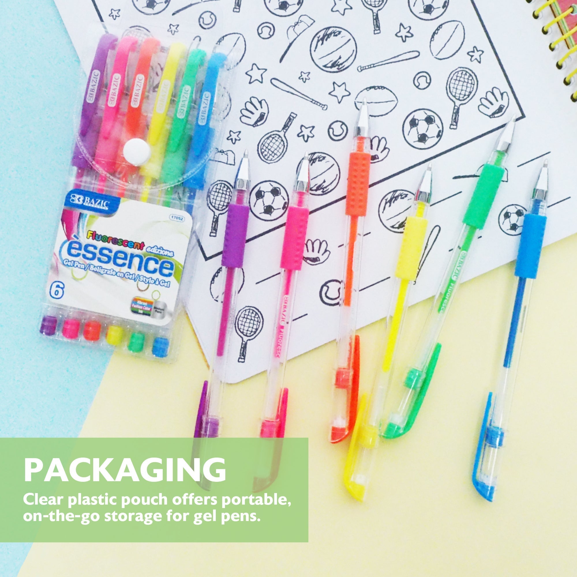 BAZIC 6 Fluorescent Color Essence Gel Pen