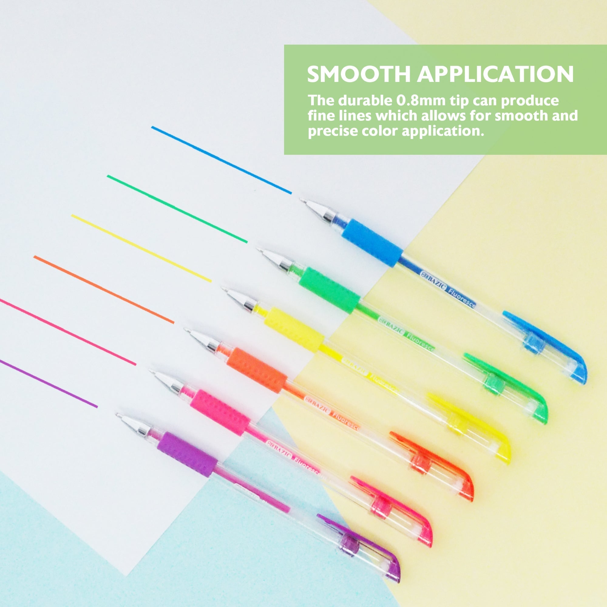 BAZIC 6 Fluorescent Color Essence Gel Pen