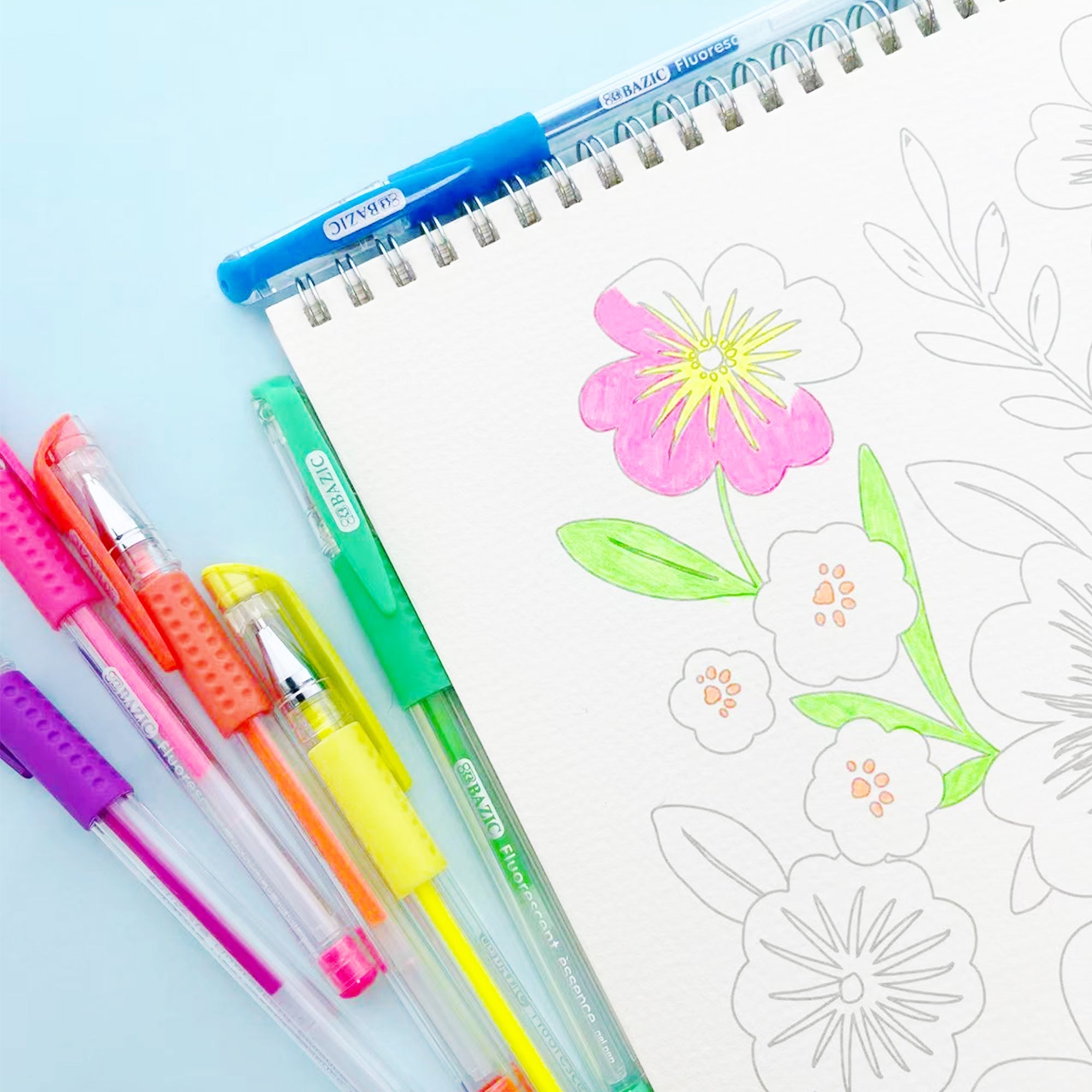 BAZIC 6 Fluorescent Color Essence Gel Pen
