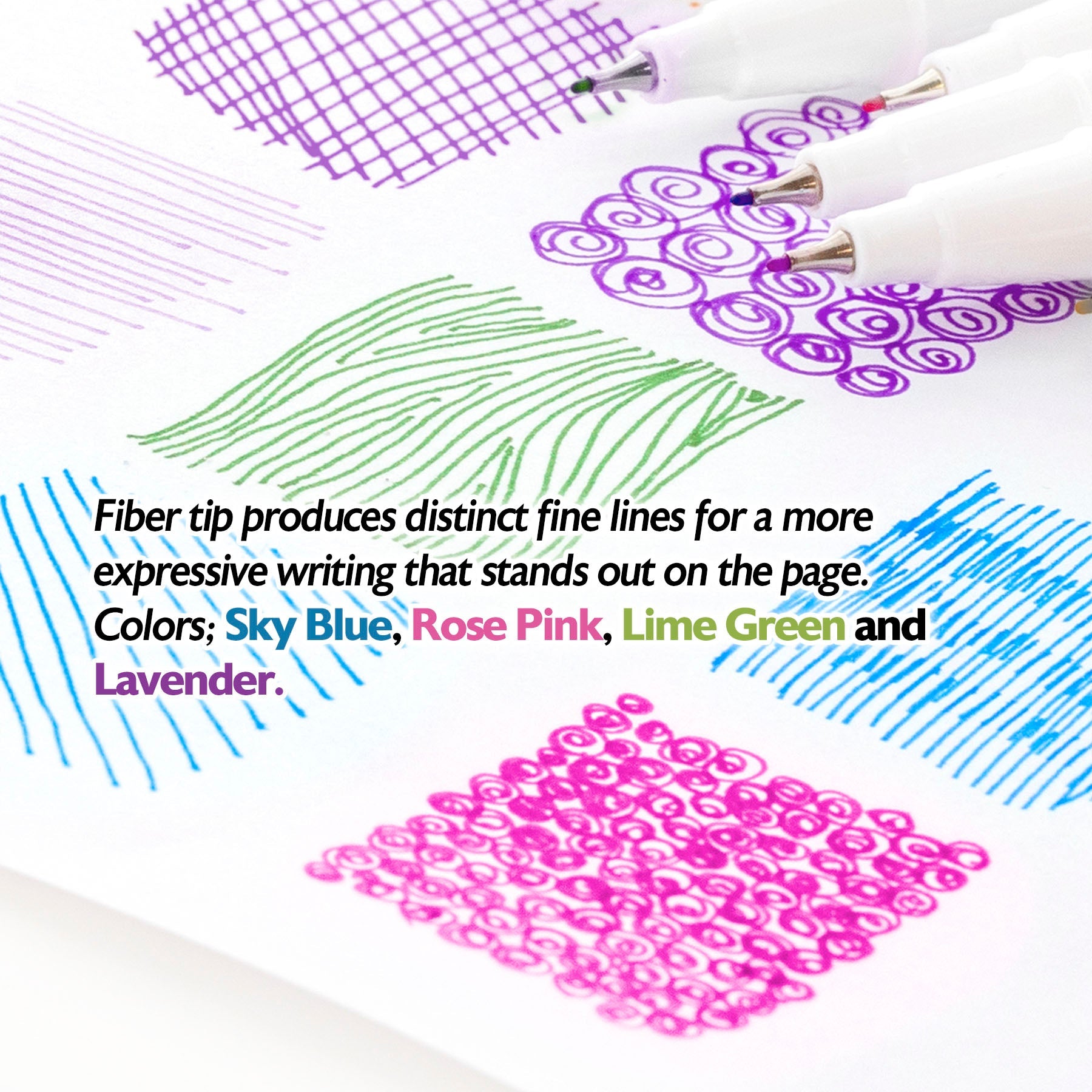 BAZIC Fiero Fancy Color Fiber Tip Fineliner Pen