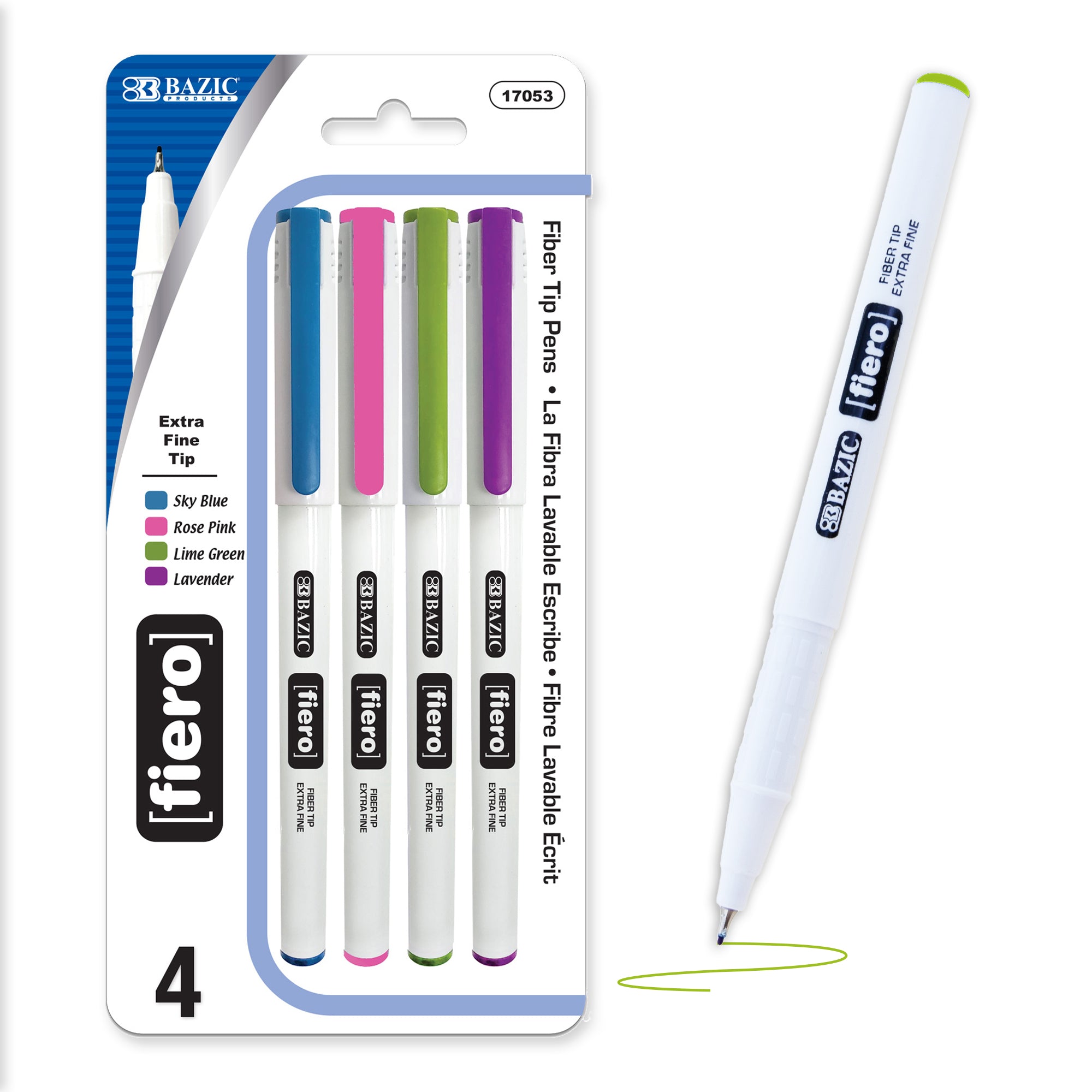 BAZIC Fiero Fancy Color Fiber Tip Fineliner Pen
