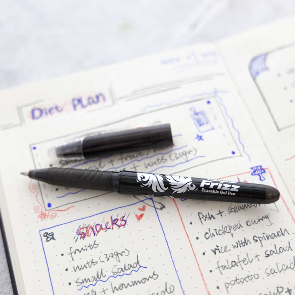 BAZIC Frizz Black Erasable Gel Pen with Grip