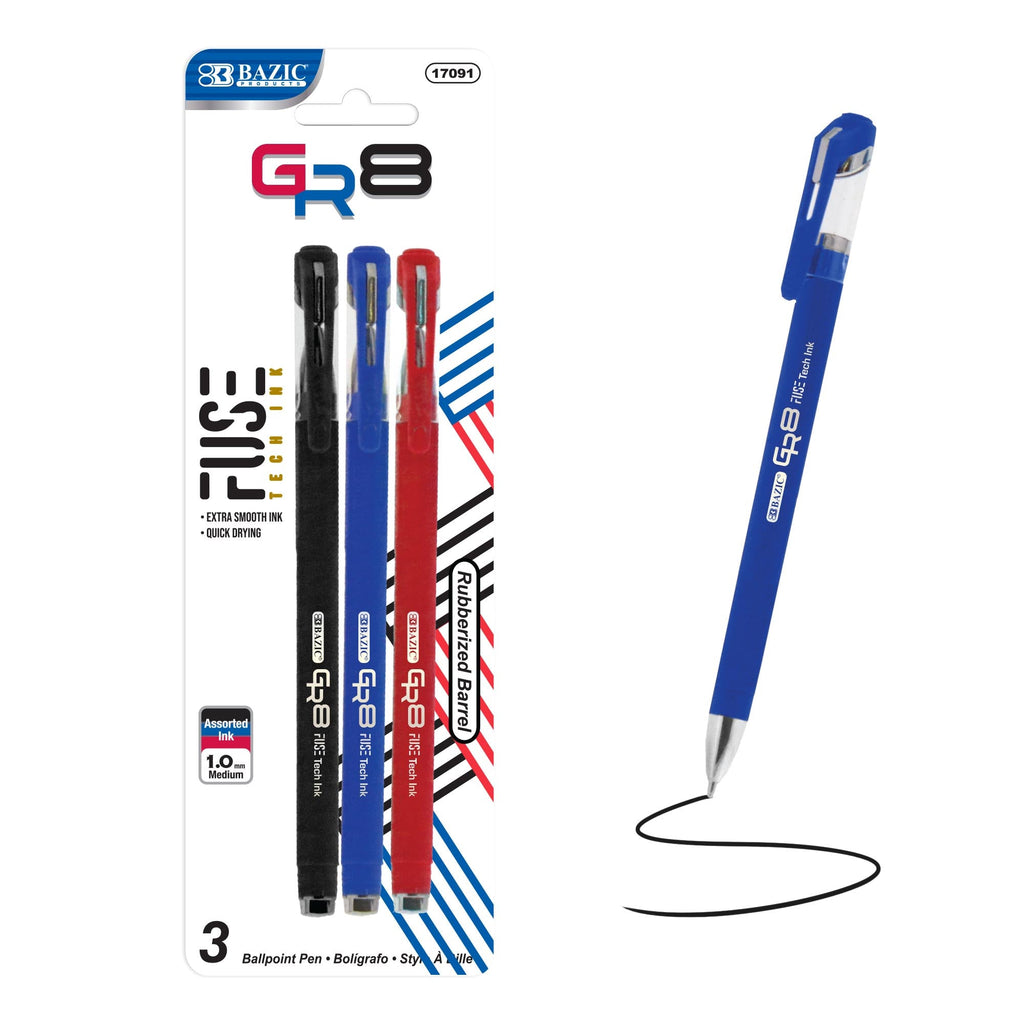 BAZIC GR8 Asst. Color Oil-Gel Ink Pen