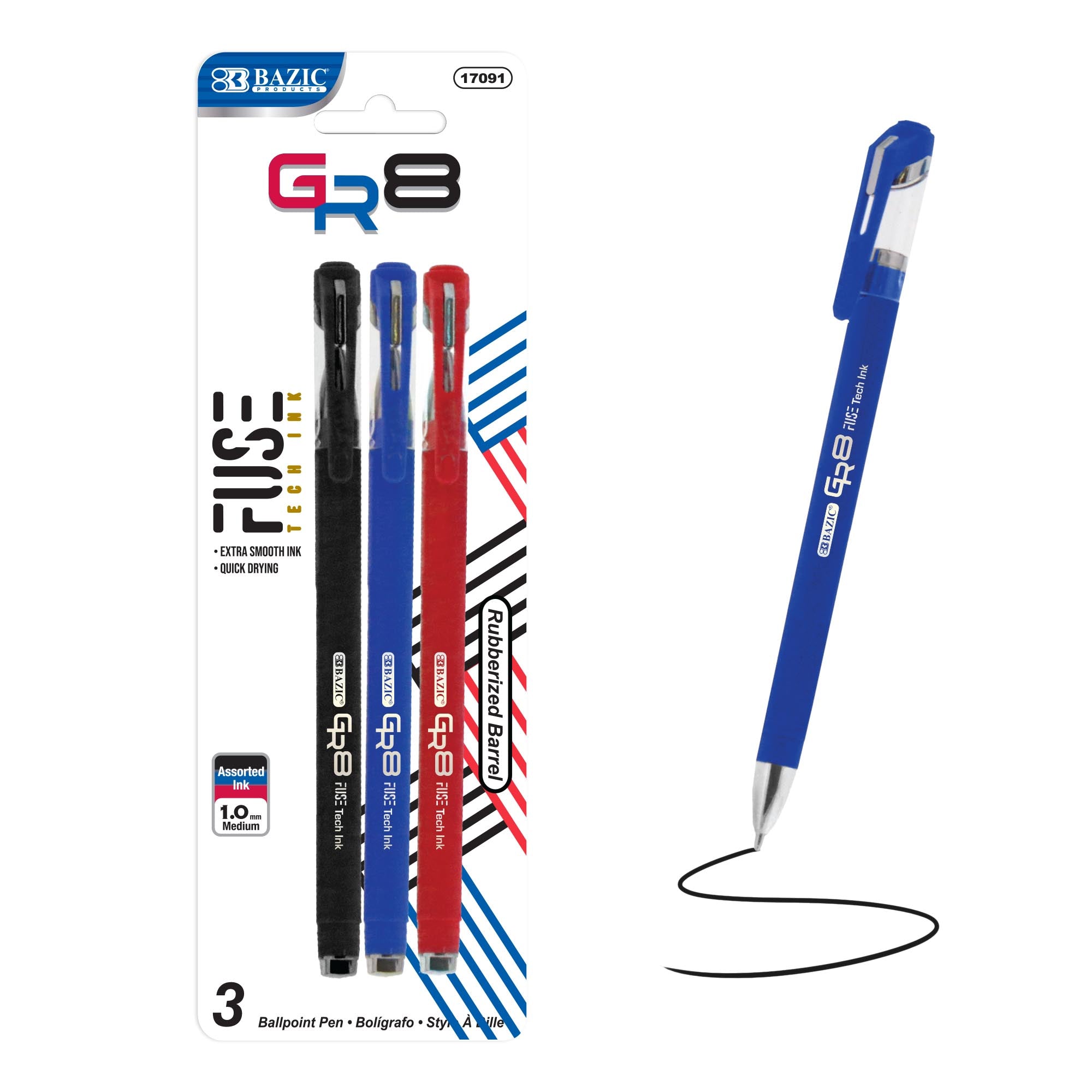 BAZIC GR8 Asst. Color Oil-Gel Ink Pen