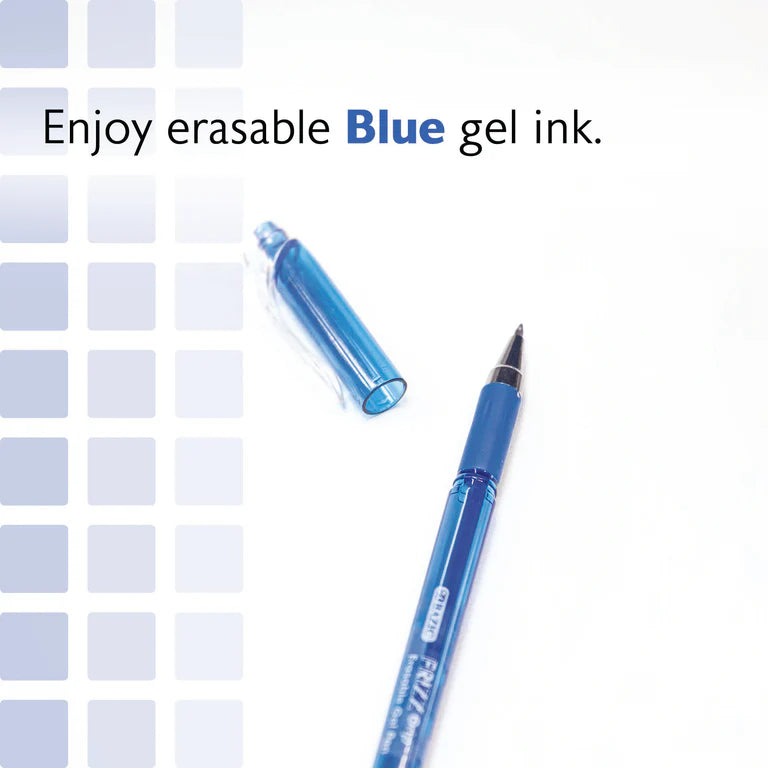 BAZIC Frizz Blue Erasable Gel Pen with Grip