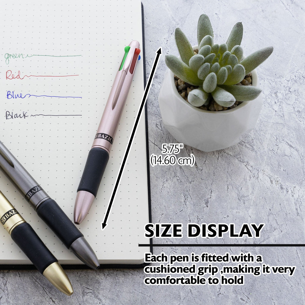 BAZIC Lynx Satin Top 4-Color Pen w/ Cushion