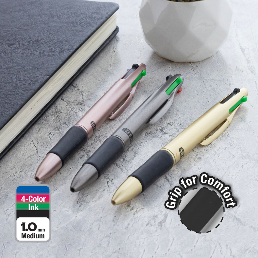 BAZIC Lynx Satin Top 4-Color Pen w/ Cushion