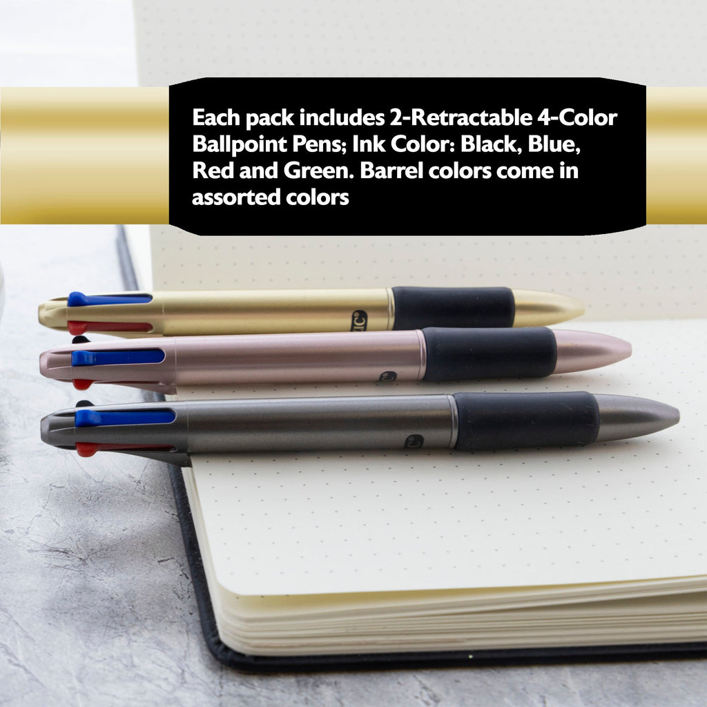 BAZIC Lynx Satin Top 4-Color Pen w/ Cushion