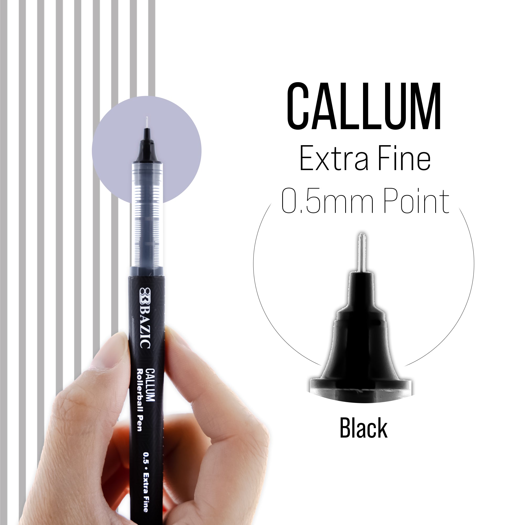 BAZIC Callum Black Jumbo Ink Tank Needle-Tip