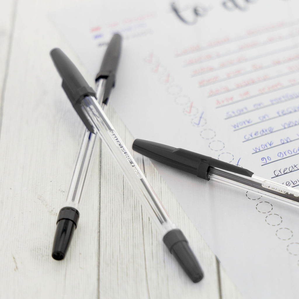 BAZIC Pure Black Stick Pen (12/Pack)