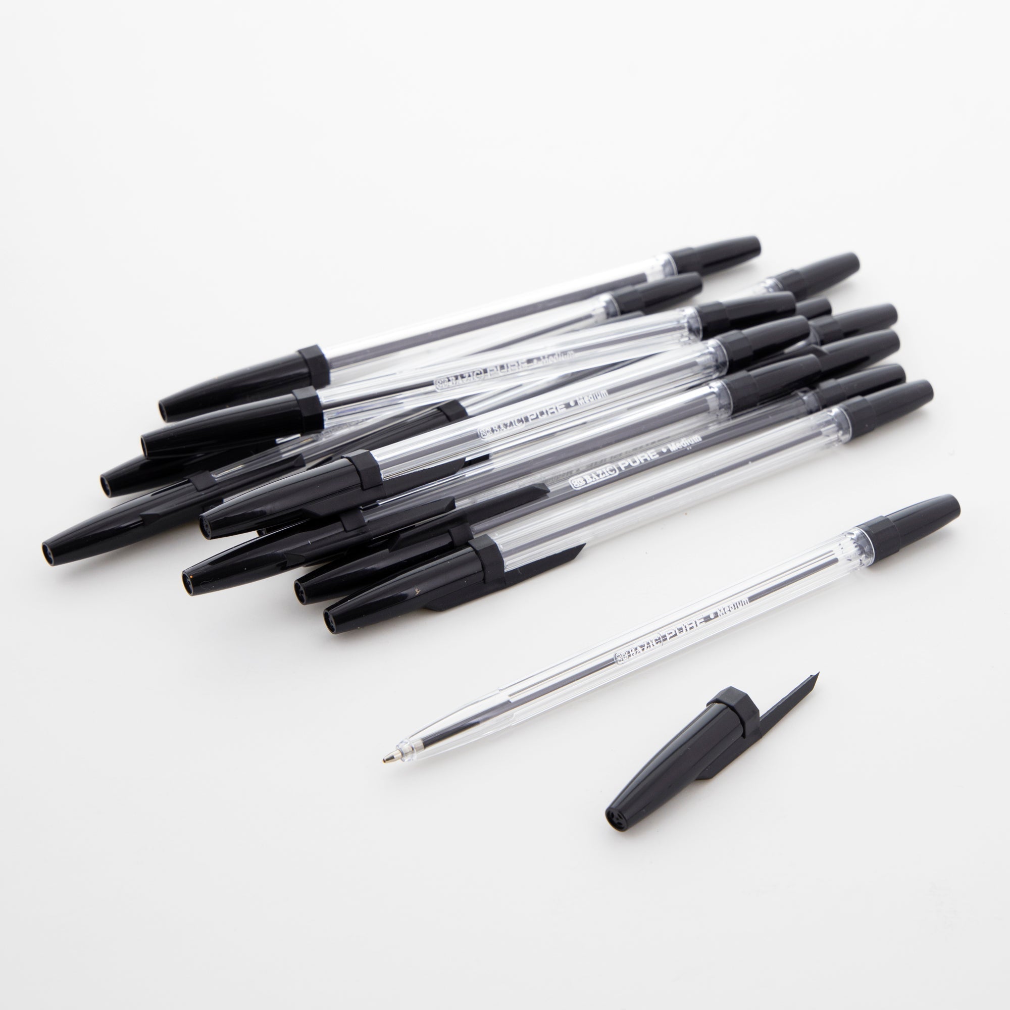 BAZIC Pure Black Stick Pen (12/Pack)