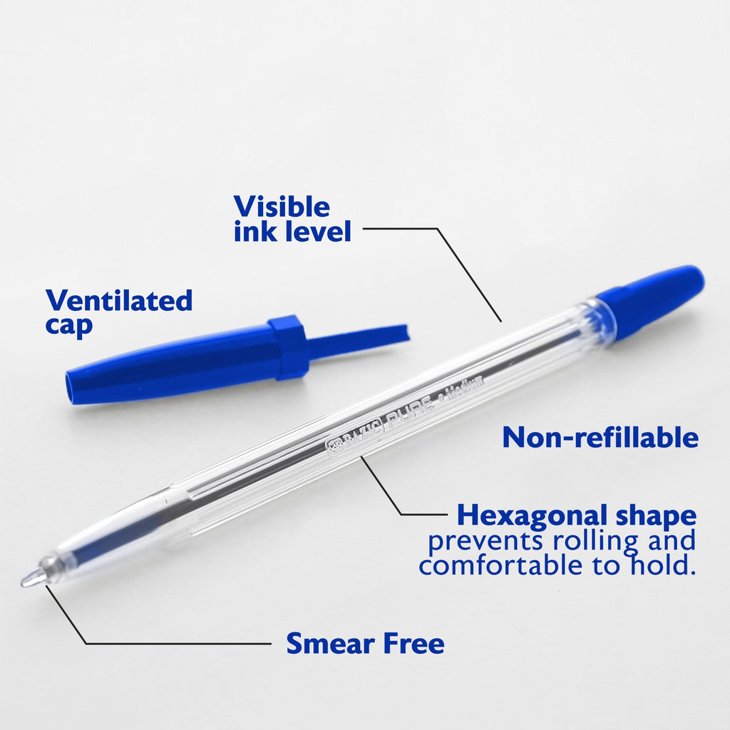 BAZIC Pure Blue Stick Pen (12/Pack)