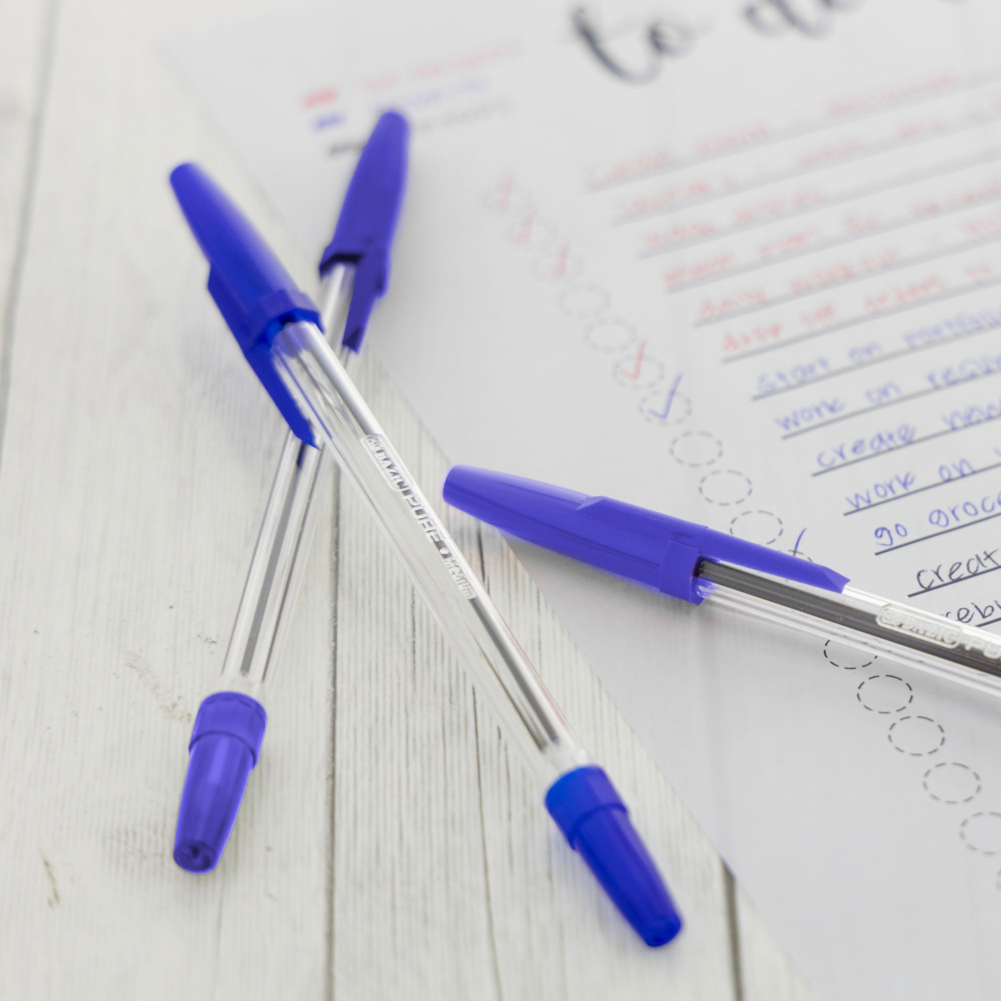 BAZIC Pure Blue Stick Pen (12/Pack)