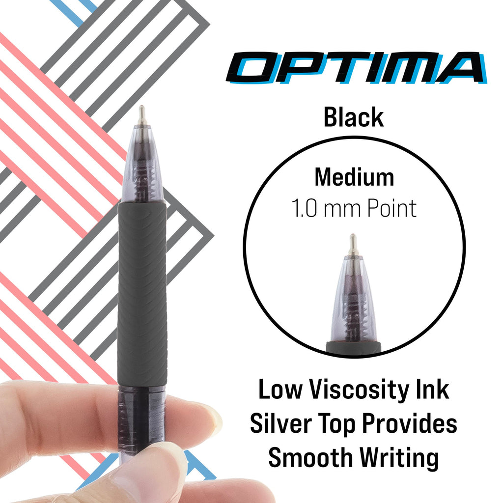 BAZIC Optima Black Oil-Gel Ink Retractable Pen