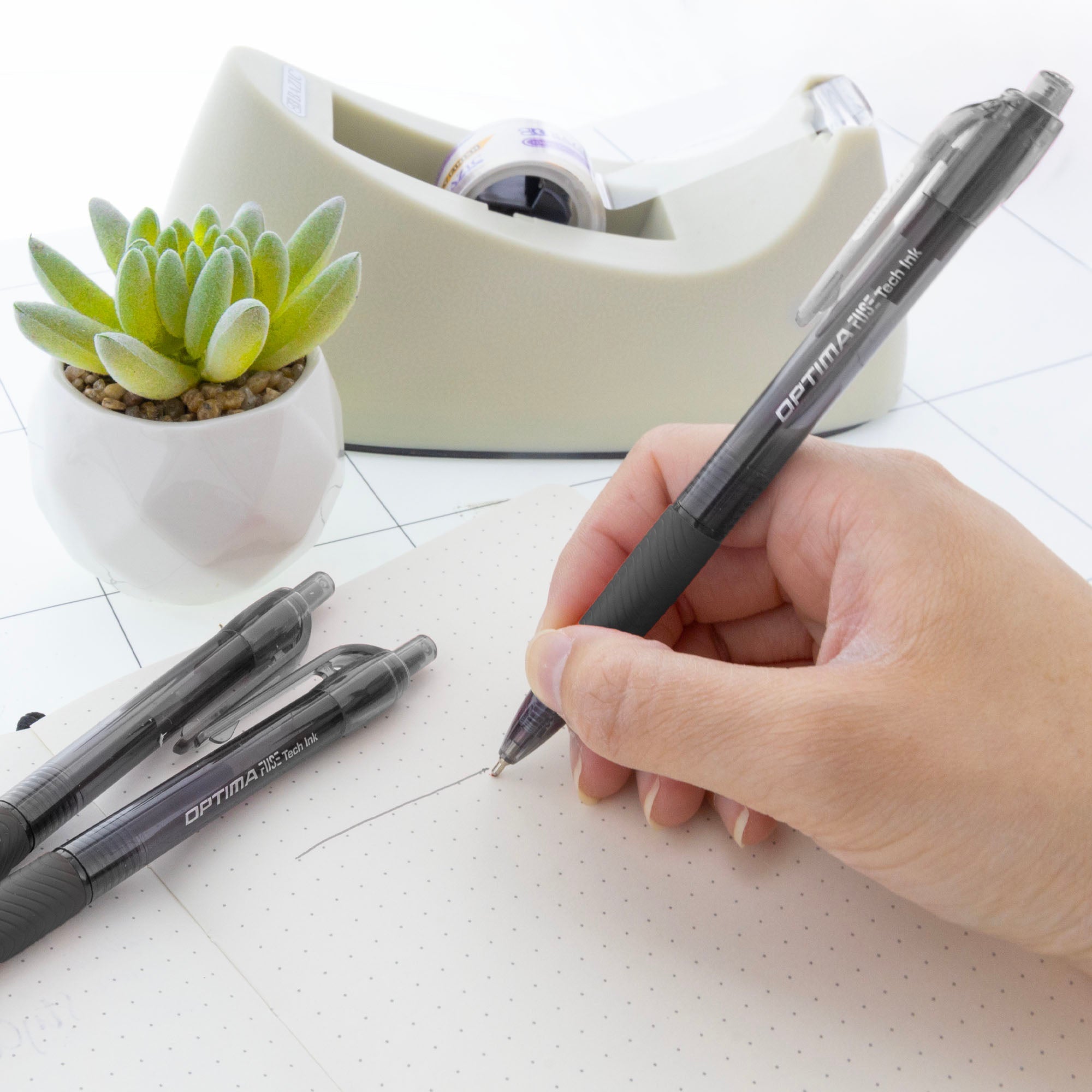 BAZIC Optima Black Oil-Gel Ink Retractable Pen