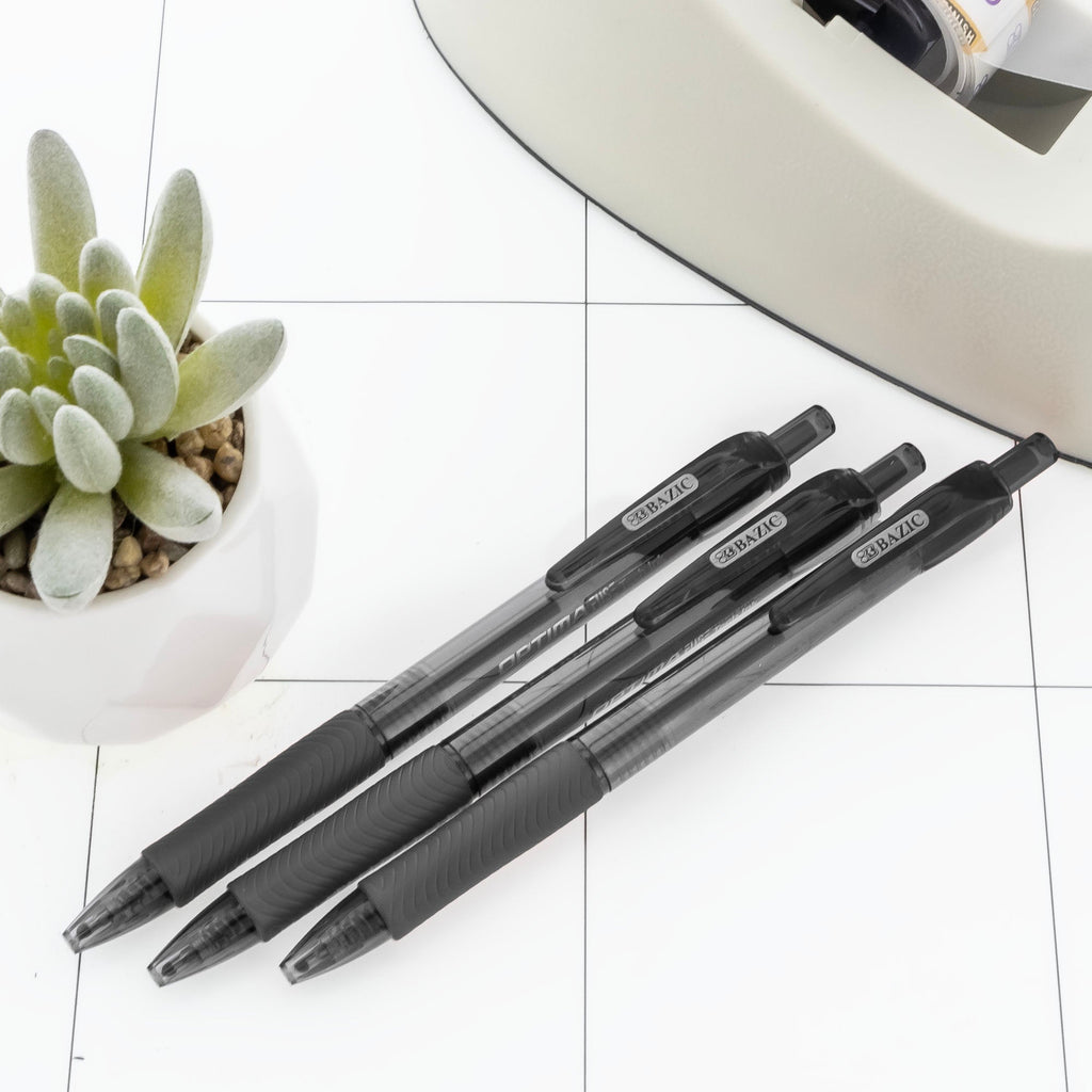 BAZIC Optima Black Oil-Gel Ink Retractable Pen