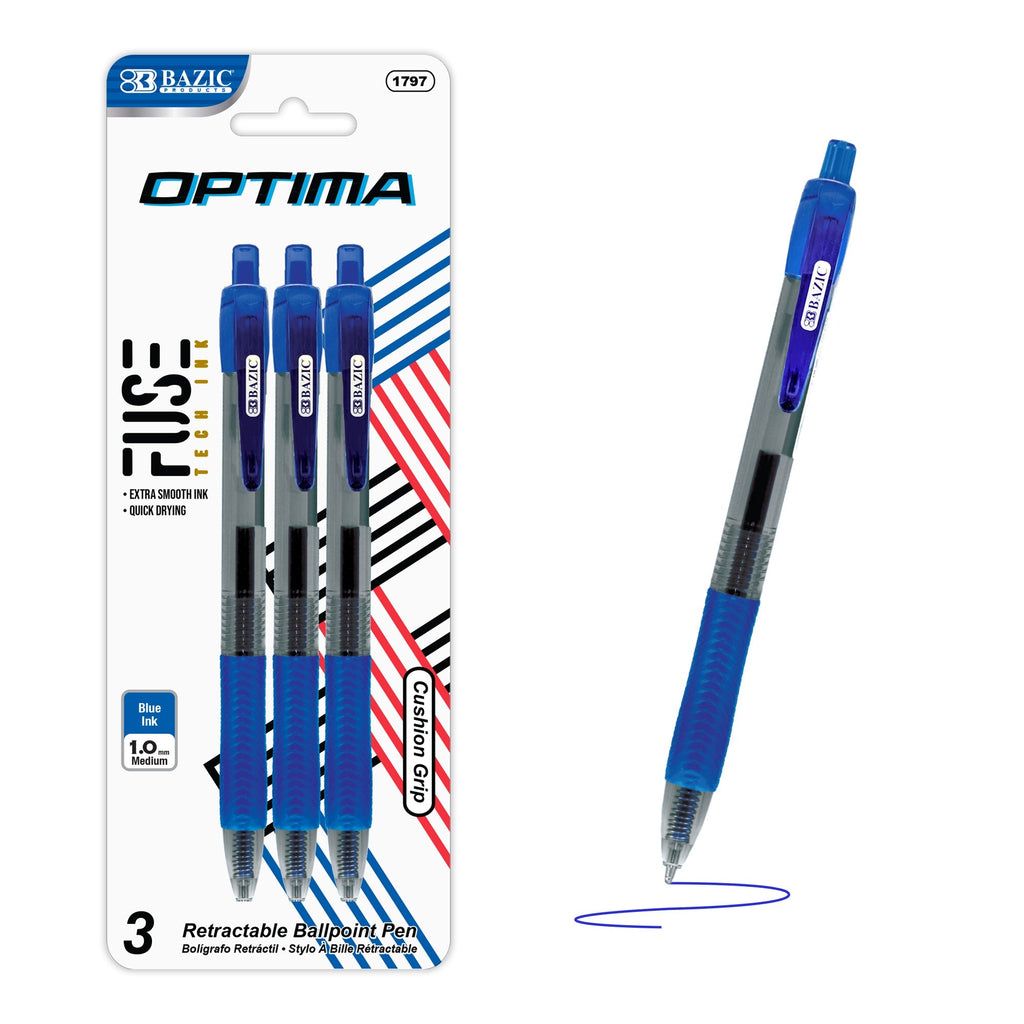 BAZIC Optima Blue FUSE Tech Ink Retractable