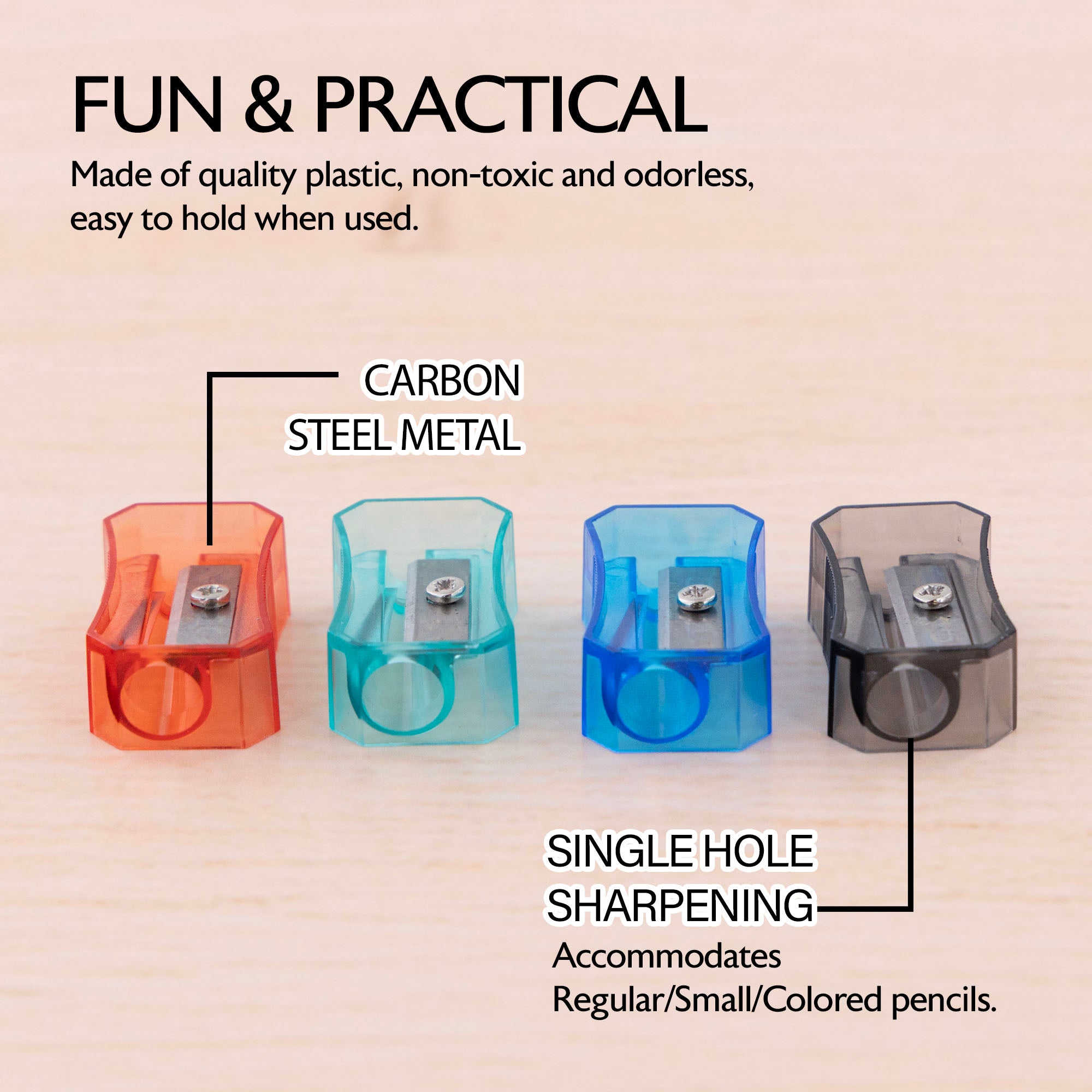 BAZIC Transparent Square Pencil Sharpener
