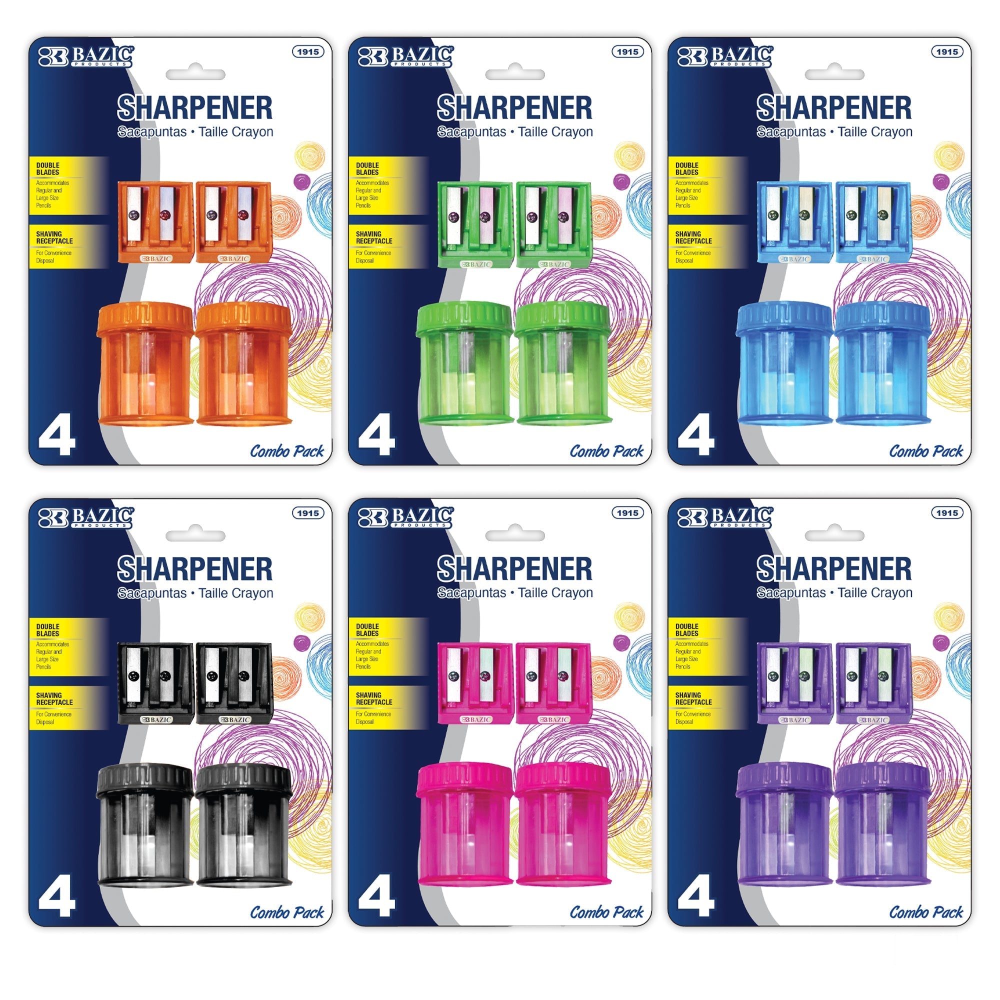 BAZIC 2 Dual Blades Sharpener + 2 Round