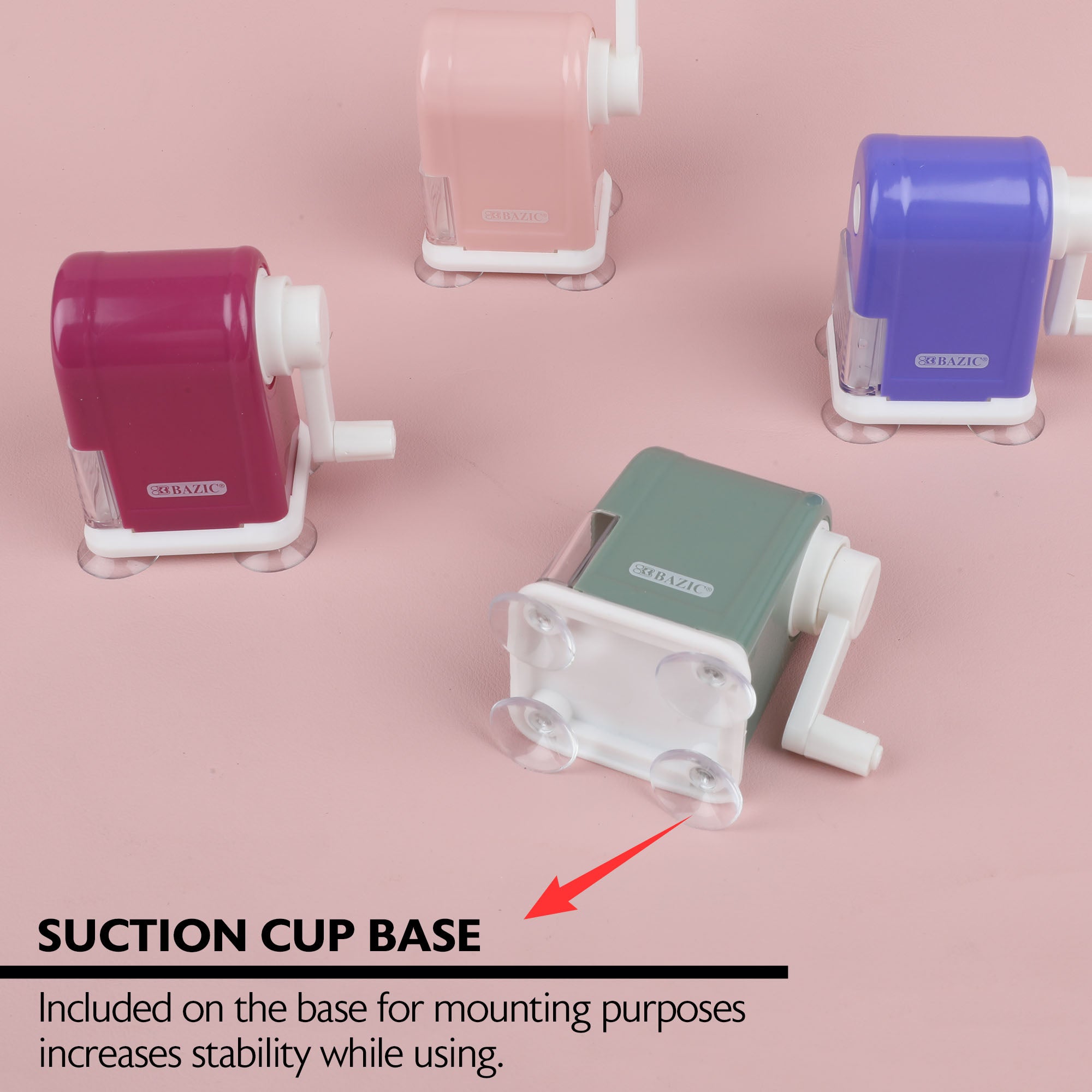 BAZIC Desktop Sharpener w/ Suction Cup Base