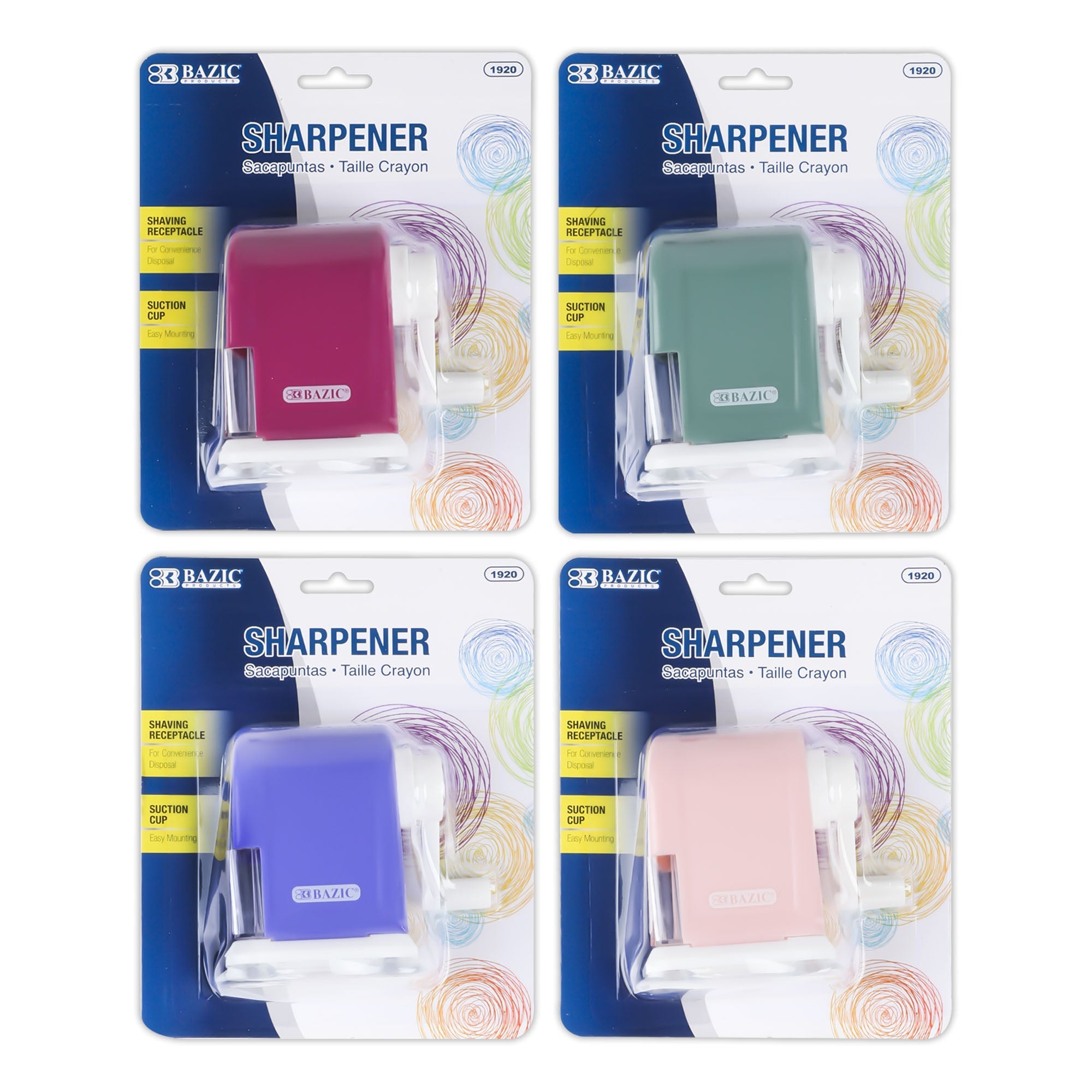 BAZIC Desktop Sharpener w/ Suction Cup Base