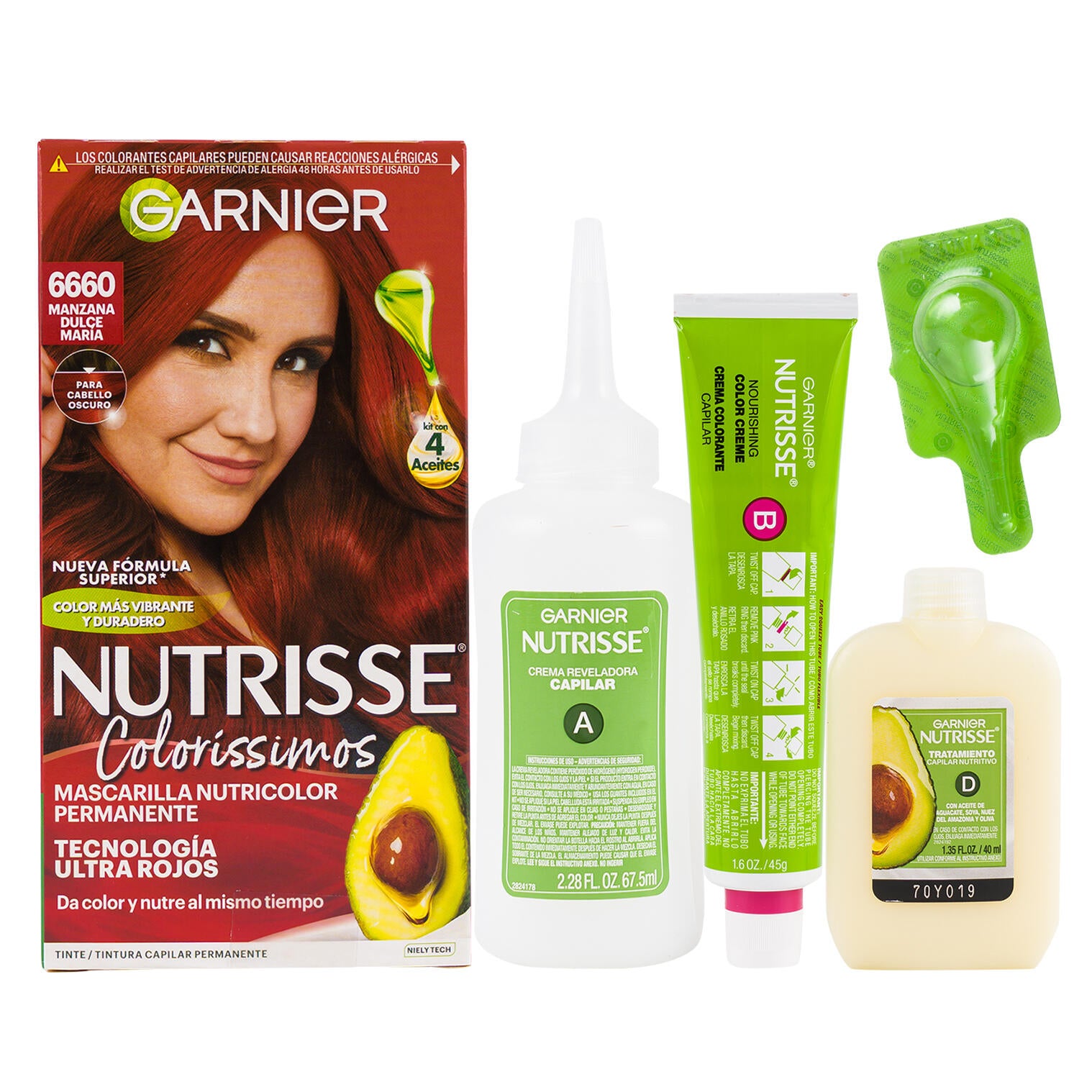 Garnier Nutrisse Nourishing Permanent Hair Color - 6660  Manzana Dulce Maria