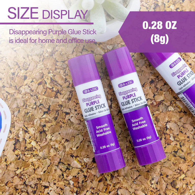 Bazic Purple Glue Stick  4pk