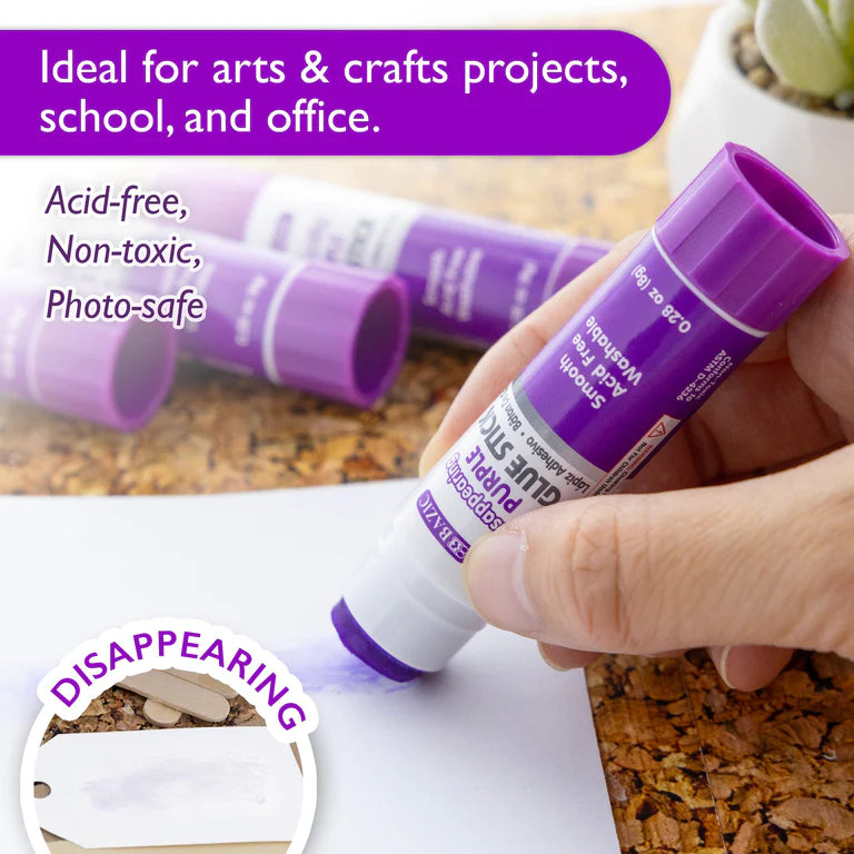 Bazic Purple Glue Stick  4pk
