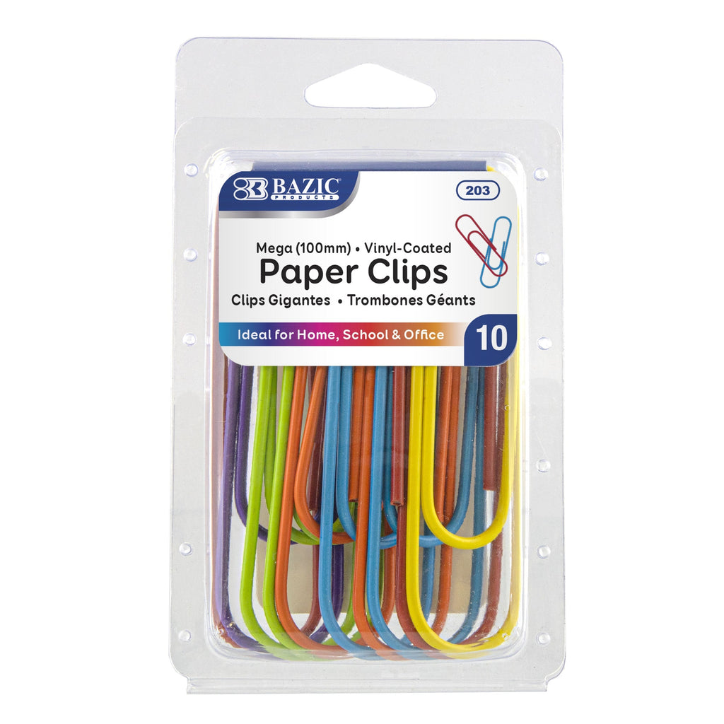BAZIC Mega (100mm) Color Paper Clips