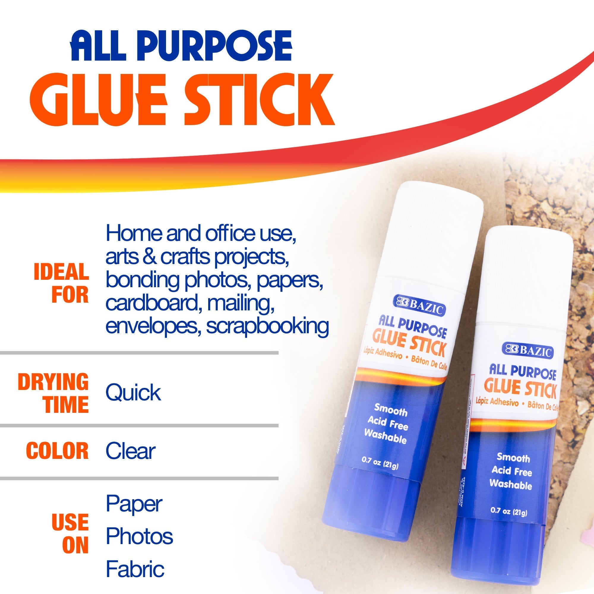 BAZIC Premium Glue Stick (2/Pack)