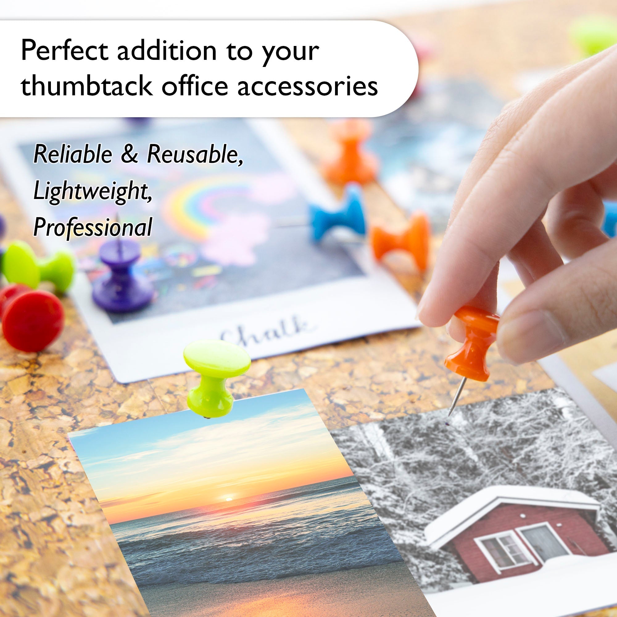 BAZIC Assorted Color Jumbo Push Pins
