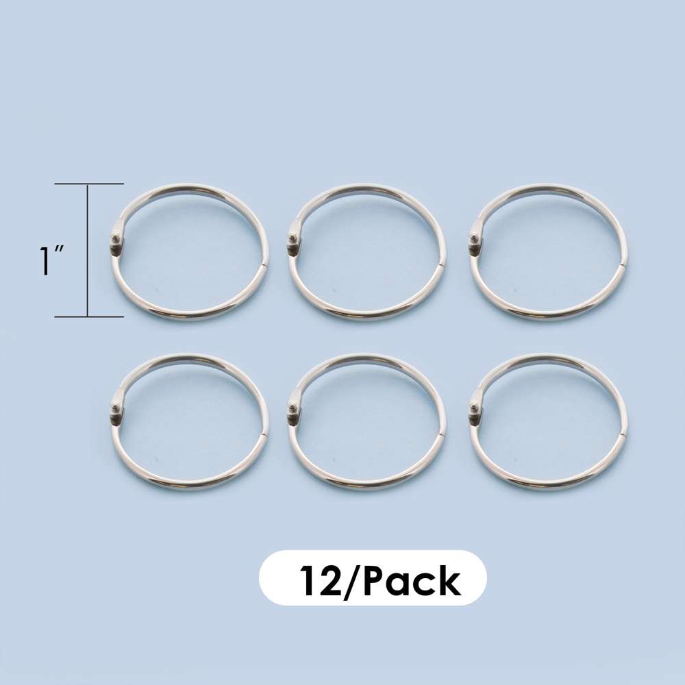 BAZIC 1" Metal Book Rings (12/Pack)